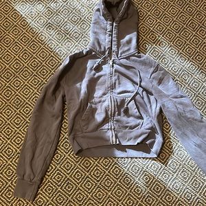 Brandy Melville dark blue cropped zip up hoodie